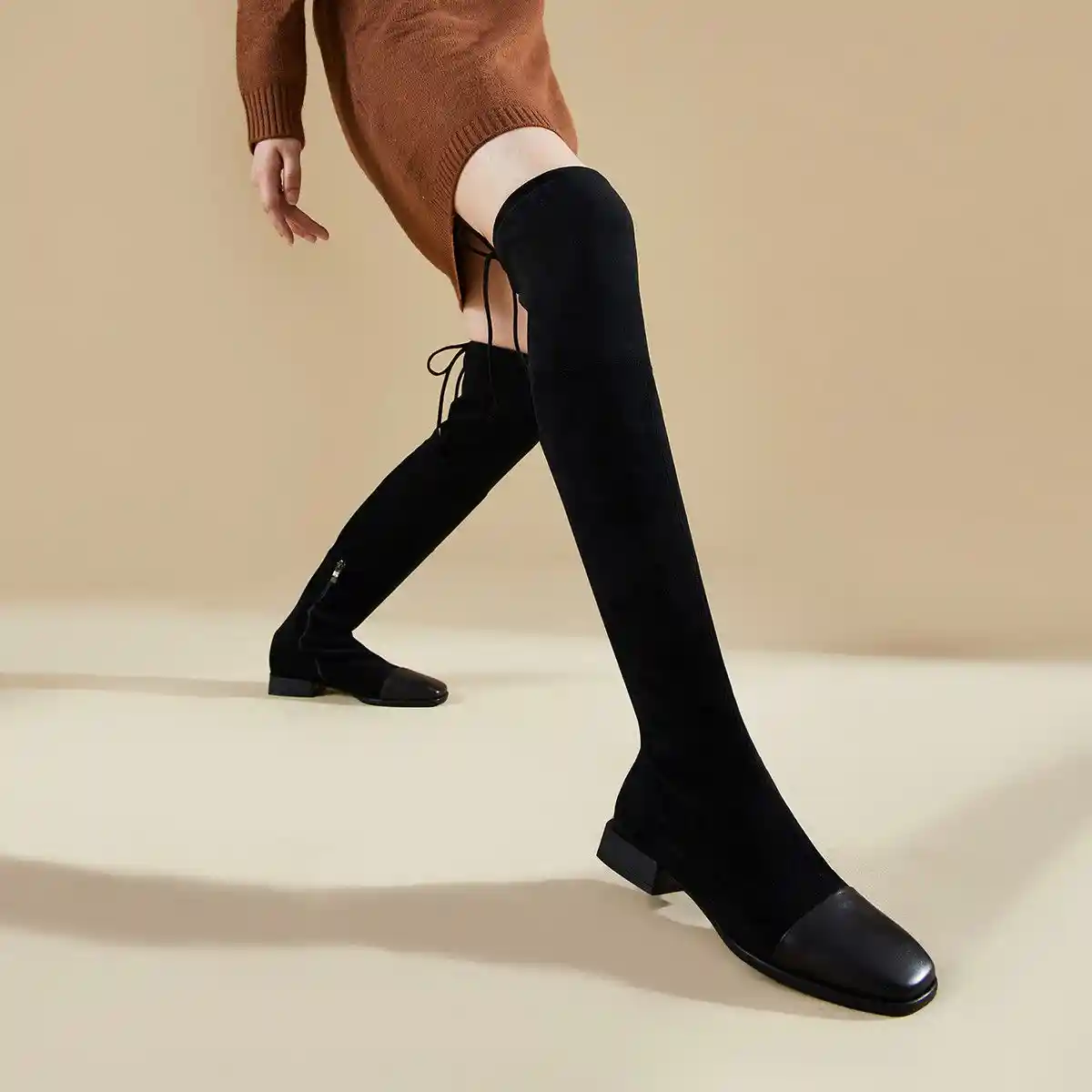 秋冬新风尚！FED羊皮弹力靴惊艳登场，重塑女性优雅步态